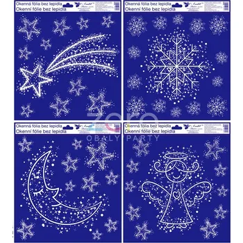 Okenní dekorace Fólie okenní dekorativní 30x33,5 cm 'Vánoce' - noční obloha (mix)