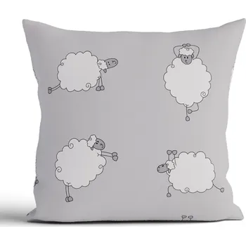 Povlak na dekorativní polštářek Bavlněný povlak na polštář Renforcé 40 × 40 cm - Ovečky Morning Yoga šedý