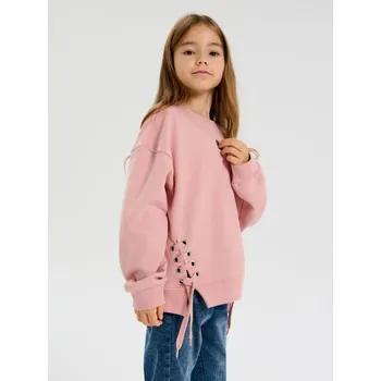 Dívčí mikina Sinsay - Mikina s kulatým výstřihem - růžová - 7264C-39X - 7264C-39X-110