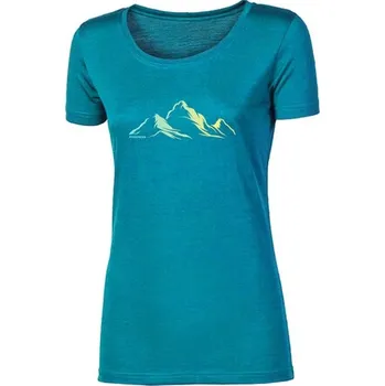 Dámské tričko AKCE! Triko krátké dámské Progress VINKA MOUNTAINS merino zelený melír, vel. XL