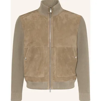 Pánský svetr Boss Pánský Kožený Blouson Maparo Ze Směsi Materiálů, béžová, 56