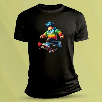 Dětské bavlněné tričko Roblox na skejtu Černá velikost 116 (5-6 let)