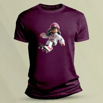 Dětské bavlněné tričko Roblox pro holky velikost 140 (9-11 let) Vínová
