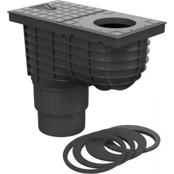 kanalizace Chuděj Kanalizační vpusť (gajgr) spodní černá DN 110/125 + redukční kroužky (KV 110/125) 325 C | cena za ks