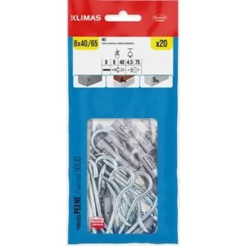 Hmoždinka Klimas Wkręt-met HM. UNIV. S KRUHOVÝM HÁKEM PRŮMĚR 8 SÁČEK | sleva 21% | cena za ks