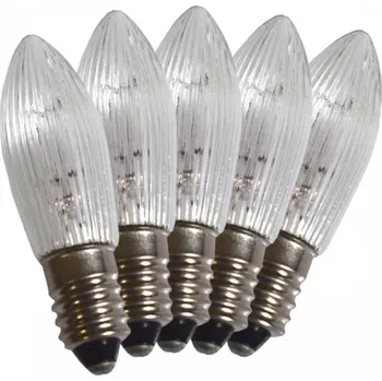 Vánoce Žárovky 14V 3W E-10 čiré (5ks) pro vánoční řetězy (1ks)