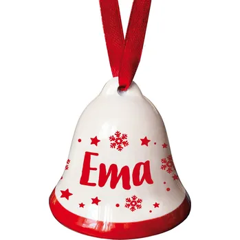 Bytová dekorace Nekupto Vánoční zvonek se jménem - Ema