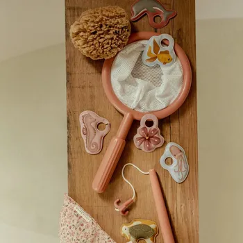 Hračka pro nejmenší LITTLE DUTCH Rybářská hra do koupele Růžová