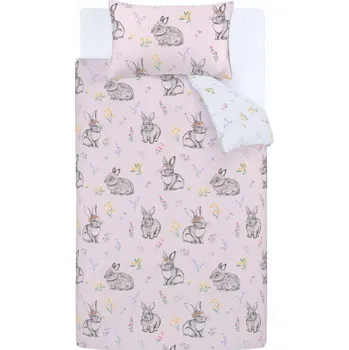 Povlečení Růžové dětské povlečení do postýlky 120x150 cm Bunny Tails Ditsy Flowers – Catherine Lansfield ID_1801201