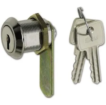 Zámky na plechová dvířka 19 mm různé, mosaz pochromovaná