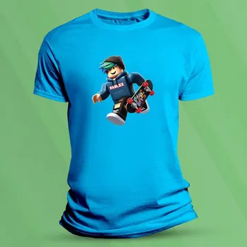 Dětské tričko s potiskem Roblox modrý velikost 116 (5-6 let) Azurová
