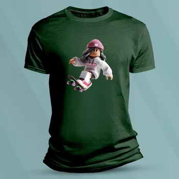 Dětské bavlněné tričko Roblox pro holky velikost 116 (5-6 let) Lahvově zelená