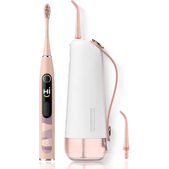 Elektrický zubní kartáček OCLEAN Sada růžová sonický kartáček X10 a ústní sprcha W10