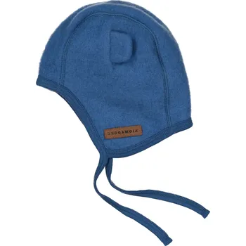 Kojenecká čepice Dětská čepice s oušky z merino vlny Geggamoja - modrá Velikost: 48-50cm (9-24 měsíců)