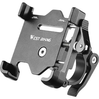 Kovový držák na mobil na kolo – hliníkový, rychloupínací na řídítka West Biking YP0715076