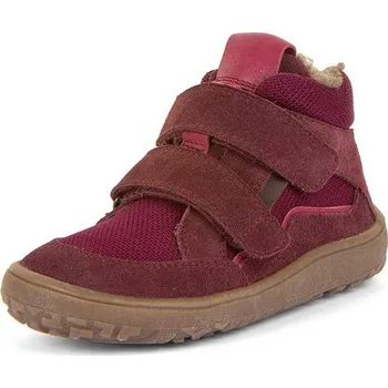 Dívčí zimní obuv Dívčí zimní barefoot boty TEX WOOL Bordeaux, Froddo, G3110254-4W, červená - 24