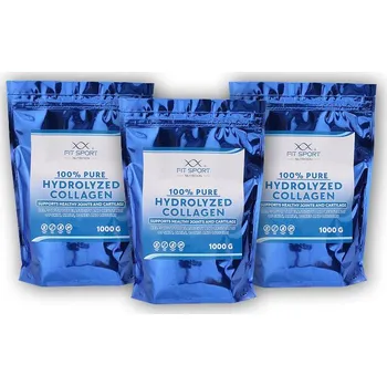 Kloubní výživa FitSport Nutrition 3x 100% Pure Hydrolyzed Collagen 1000g + Hydrolyzovaný Kolagen + DÁREK