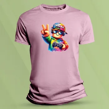 Dětské bavlněné tričko Roblox s ovladačem Růžová velikost 128 (7-8 let)