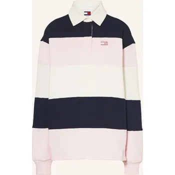 Dámská mikina Tommy Jeans Dámské Rugbyové Tričko, růžová / tmavě modrá /...