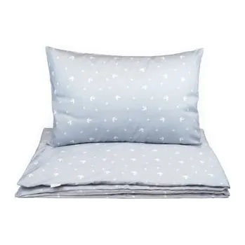 Dětský pokoj Detské obliečky SOFTELLO 90x130cm - sivomodré vtáčiky