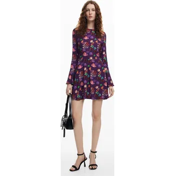Dámské šaty šaty Desigual Flower Scrib lila flandes velikost L