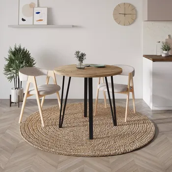 Jídelní stůl Kulatý jídelní stůl Houseland Xana 90 cm dub Castello medový