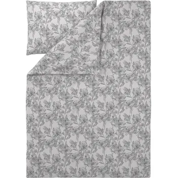 Povlečení LIVARNO® Ložní povlečení Renforcé, 140 x 200 cm , 70 x 90 cm (šedá/bílá)