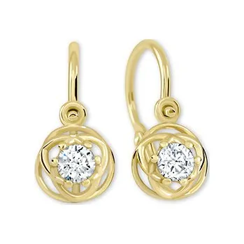 Náušnice Leru Dětské náušnice s kulatým bílým zirkonem