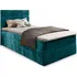 Postel Čalouněná postel boxspring Glorien Velvet s matrací 100 x 200 cm tyrkysová
