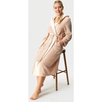 Dámské noční prádlo Hřejivý župan Moreno Night dlouhý s kapucí