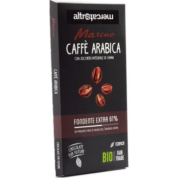 Čokoláda Bio hořká čokoláda Mascao s kávou arabica, 80 g