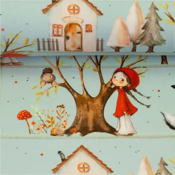 SWAFING Bavlněná látka Fairy Tale Červená Karkulka