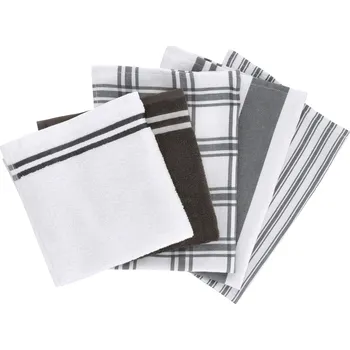 Utěrka W5 Sada kuchyňských utěrek a ručníků, 5dílná (šedá)