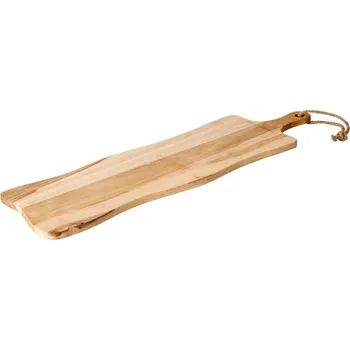 Kuchyňské prkénko Excellent Houseware Prkénko krájecí a servírovací teak s rukojetí 69x20 cm
