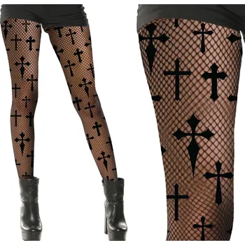 Dámské punčochy GuircaČerné síťované punčocháče - kříže