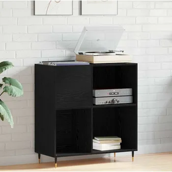 Komoda vidaXL Skříň na gramofonové desky s policí Černý dub 85 x 38 x 89 cm [862910]