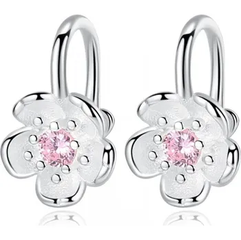 Náušnice Prosperk Stříbrné náušnice Pivoňky růžový zirkon S1302