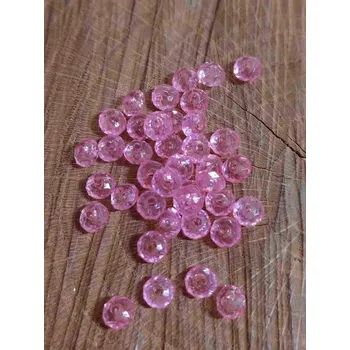 Korálek Plastové korálky ploškované slavík 4x6 mm barva růžová