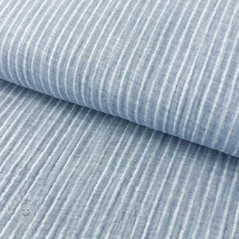 Dvojitá gázovina/mušelín YARN DYED Stripes light blue
