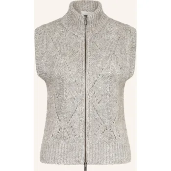 Dámská vesta Peserico Dámská Pletená Vesta S Flitry, šedá, 40