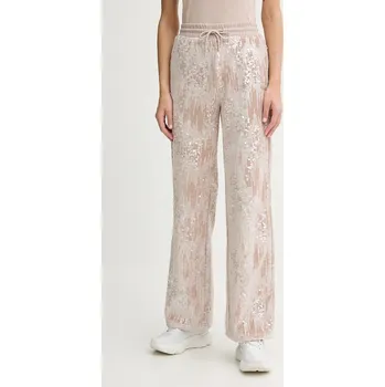 Dámské kalhoty Velurové teplákové kalhoty Guess dámské, béžová barva, s aplikací, V5BB01 K1922 V5BB01.K1922 80X, vel. XL