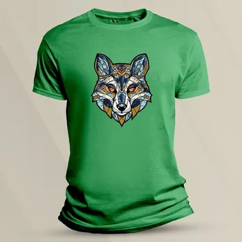 Tričko pro děti Vlk barevný velikost 152 (12-13 let) Zelená