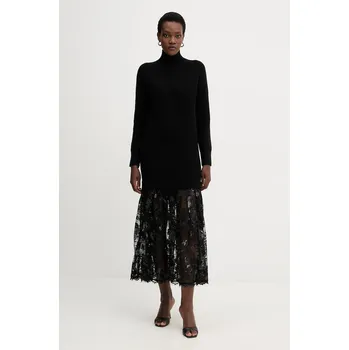 Dámské šaty Šaty s příměsí vlny Ermanno Firenze 57TQ013E56 černá 99X, vel. 36