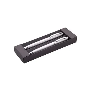 Sada kov roller + kuličkové pero, TORICO, stříbrná