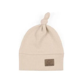 Kojenecký body Čiapka pre bábätko s uzlíkom (0-3mes.) - svetlosivé pletené wafle