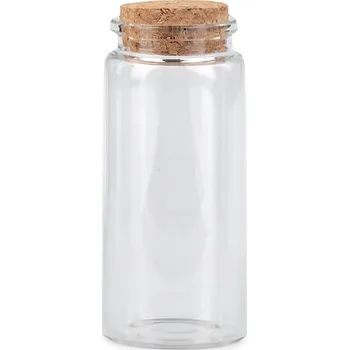 Skleněná lahvička s korkem 47x100 mm Varianta: transparent, Balení: 60 lahv.
