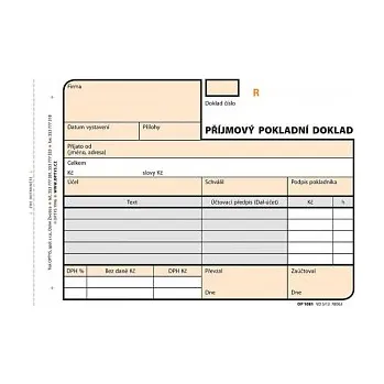 Tiskopis Příjmový pokladní doklad A6