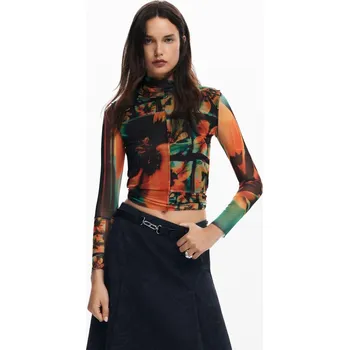 Pánské oblečení Tričko Desigual Naomi naranja velikost XS