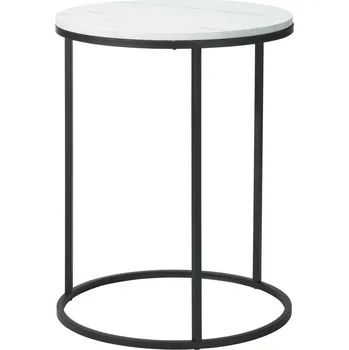 Konferenční stolek H S Collection Odkládací stolek sada 2 ks bílá/mramor 40+50 cm