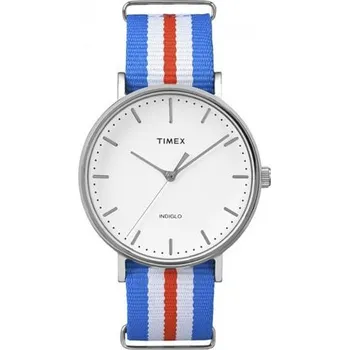 Sporttester AKCE! Hodinky Timex Fairfield Weekender Silver Full-Size, trikolora
